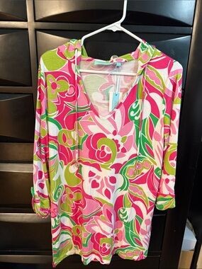 Pink and green beach cover-up New with tags